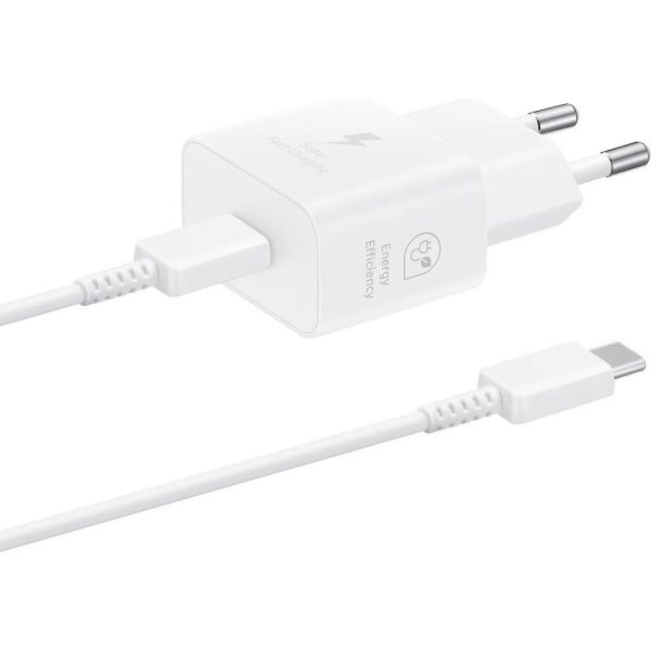 Samsung Φορτιστής με Θύρα USB-C και Καλώδιο USB-C 25W Power Delivery (EP-T2510XWE) White