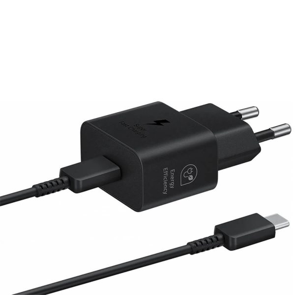 Samsung Φορτιστής με Θύρα USB-C και Καλώδιο USB-C 25W Power Delivery (EP-T2510XBE) Black