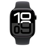 Apple Watch Series 10 GPS 46mm Jet Black με Black Sport Band (S/M) MWWP3