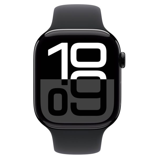 Apple Watch Series 10 GPS 46mm Jet Black με Black Sport Band (M/L) MWWQ3