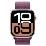 Apple Watch Series 10 GPS 42mm Rose Gold με Plum Sport Loop MWWK3