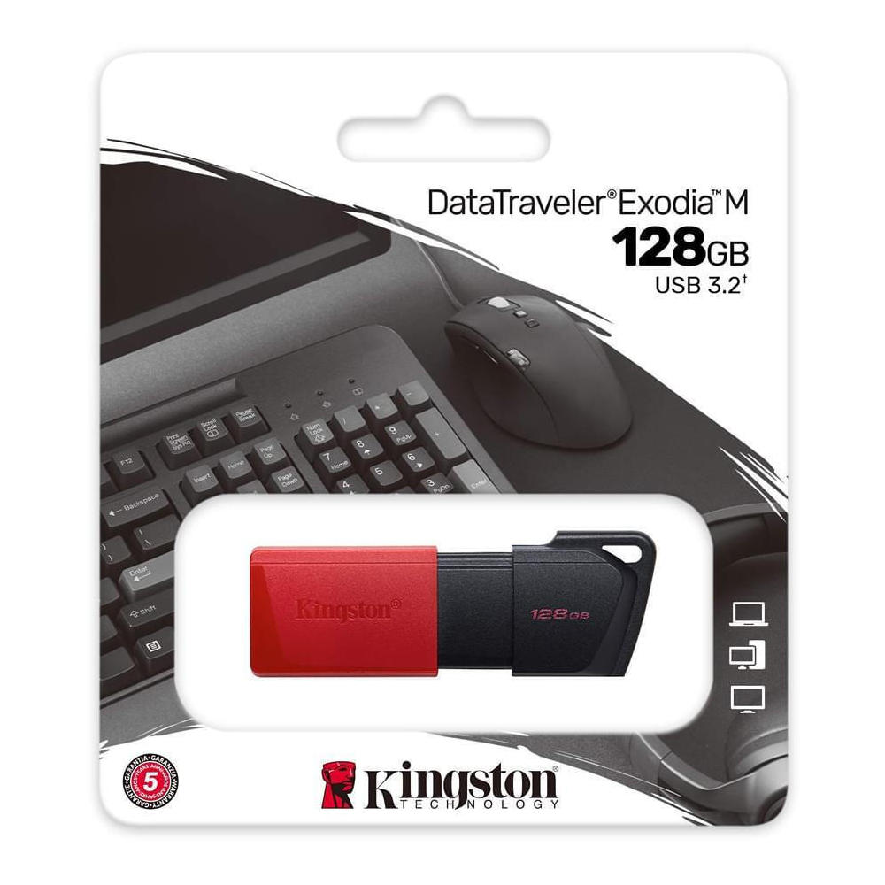 Kingston Technology Datatraveler 128GB Portable Usb 3.2 Gen 1 Exodia M Red — φωτογραφία προϊόντος