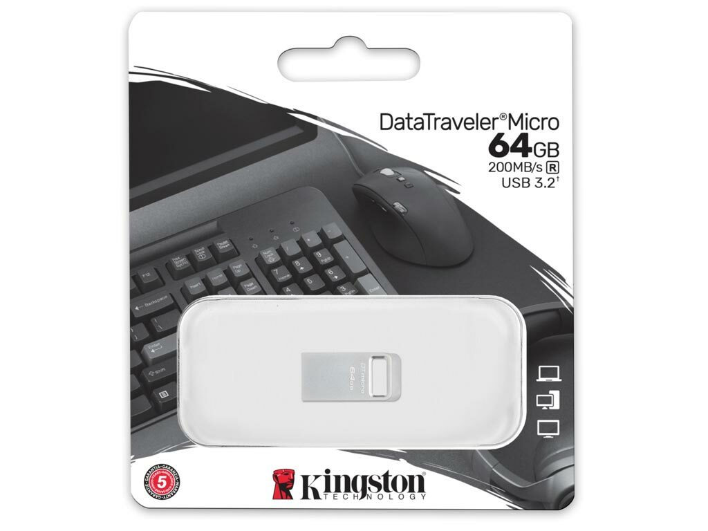 Kingston DataTraveler Micro Gen2 64GB USB 3.2 Stick — φωτογραφία προϊόντος